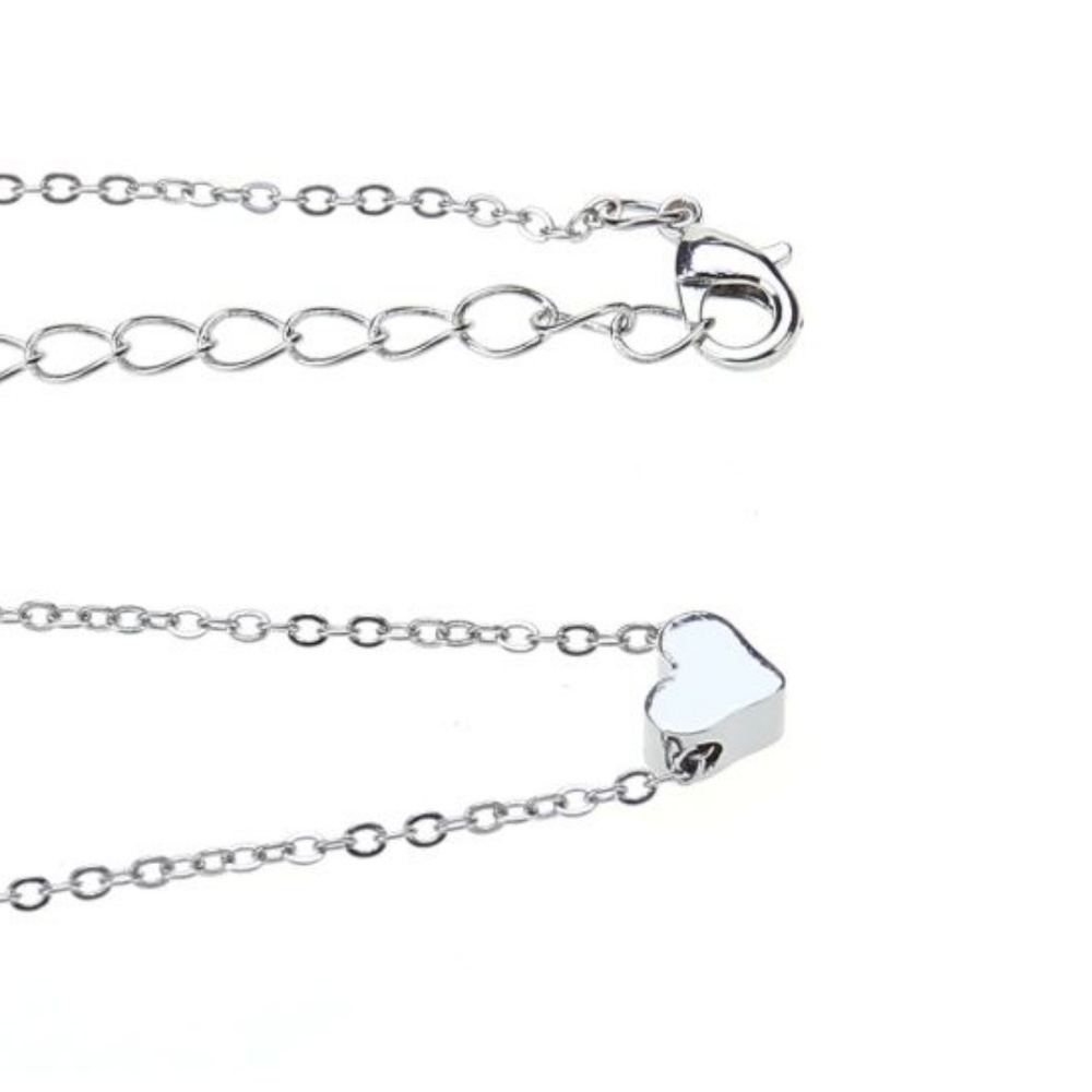 4 for $20 Heart Choker Necklace (Silver) - Picture 5 of 8